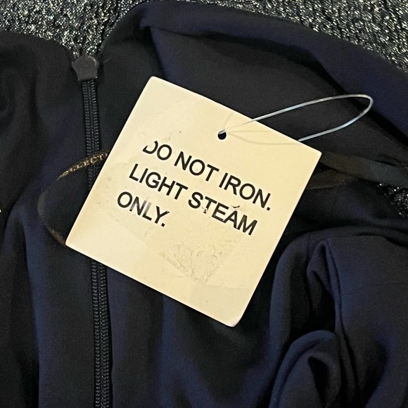 DESSY COLLECTION VIVIAN DIAMOND METALLIC TRUMPET GOWN IN MIDNIGHT NWT WOMEN'S 10 - Picture 14 of 16